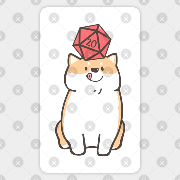 Shiba Inu Polyhedral D20 Dice for Dog Lovers Sticker by pixeptional